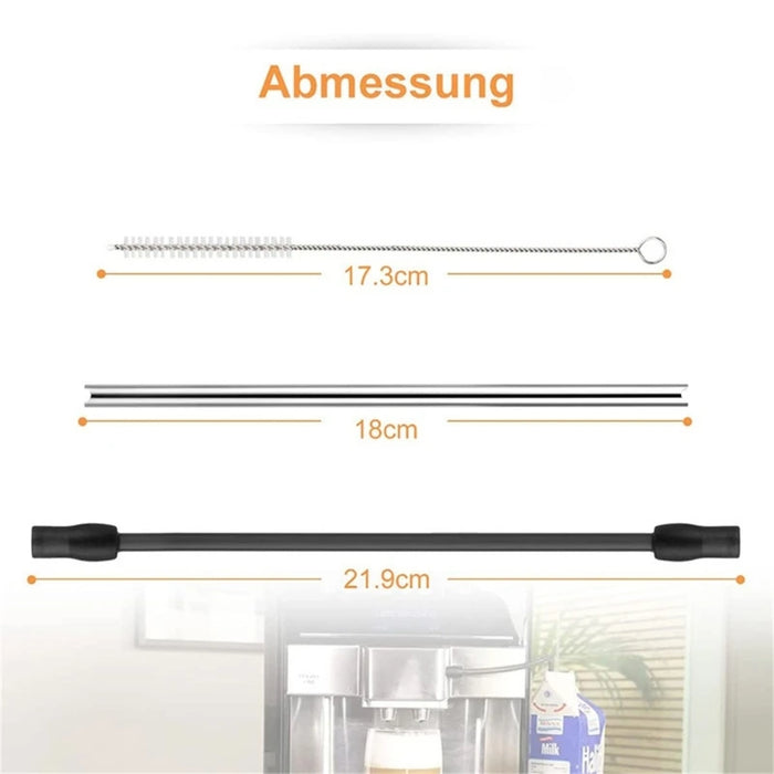 Replacement Milk Tube Set Metal and Soft Silicone Hose Set Coffee Machine Tube Spare Part for Automatic Coffee Machines