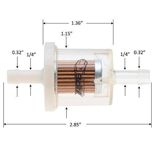 APE RACING Inline Fuel Filter Universal Fuel Filters for Small Engine Motorcycle Lawn Mower (Pack of 2) Replace 691035 49019-0027 AM108356 - Grill Parts America