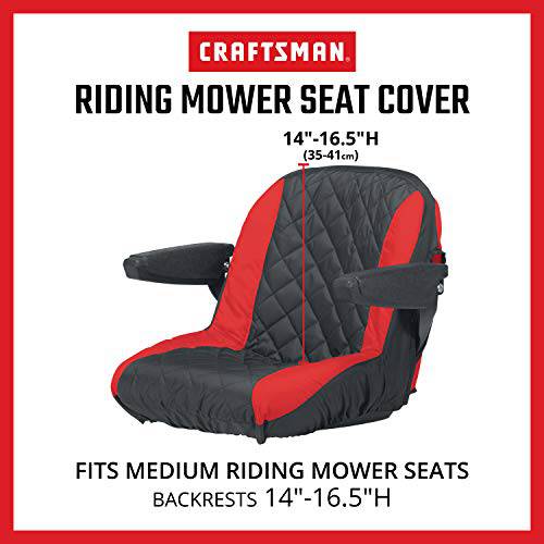 Craftsman Riding Lawn Mower Seat Cover, Medium , black/red - Grill Parts America