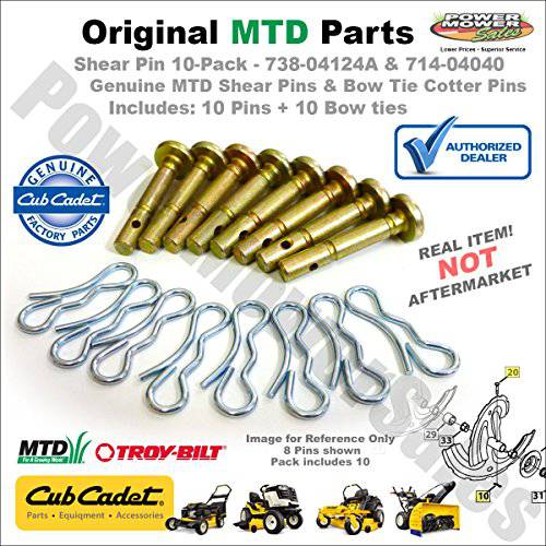 Cub Cadet 738-04124A and 714-04040 Shear Pins and Cotter Pins - 10PK - Grill Parts America