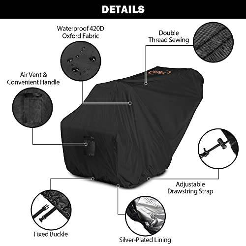 Snow Blower Cover, HOMEYA Snow Thrower Cover Waterproof Snowblower Protector All Weather Outdoor Protection Universal Size for Most Blower Winter Yard Machine - 50.4"x40"x32.7"(LxHxW) - Grill Parts America