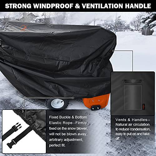 Snow Blower Cover, HOMEYA Snow Thrower Cover Waterproof Snowblower Protector All Weather Outdoor Protection Universal Size for Most Blower Winter Yard Machine - 50.4"x40"x32.7"(LxHxW) - Grill Parts America