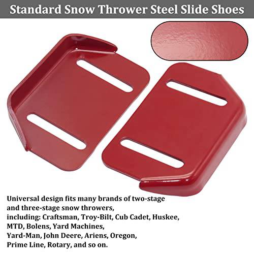 KOOTANS 1pair 784-5580 Snow Thrower Slide Plate Shoes Heavy Duty Metal Snow Blower Slide Skids Replace for MTD 784-5580-0637 Cub Cadet Yardman Troy Bilt Craftsman, for Stens 780-420 (Red) - Grill Parts America