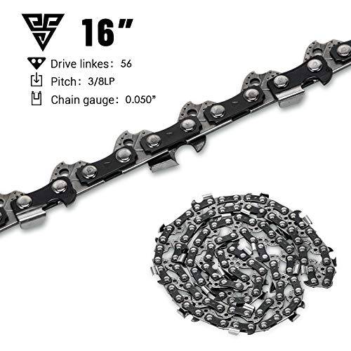 Loggers Art Gens Chainsaw Chain for 16-Inch Bar SG-S56, 3/8" LP Pitch - .050" Gauge - 56 Drive Links, Compatible with Craftsman/Sears, Echo, Homelite, McCulloch, Poulan, Worx, Chicago （3-Pack） - Grill Parts America