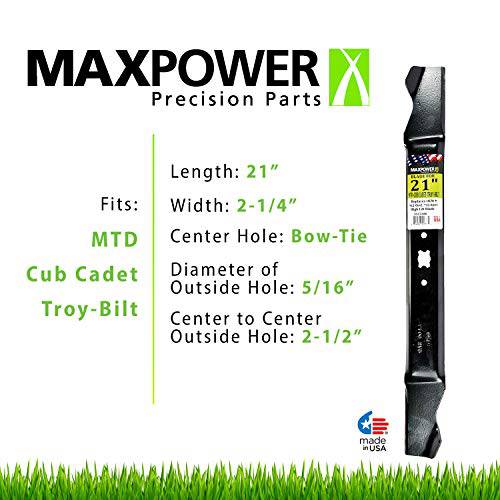 Maxpower 331538B Mower Blades, Replaces OEM no. 942-0641, Black - Grill Parts America