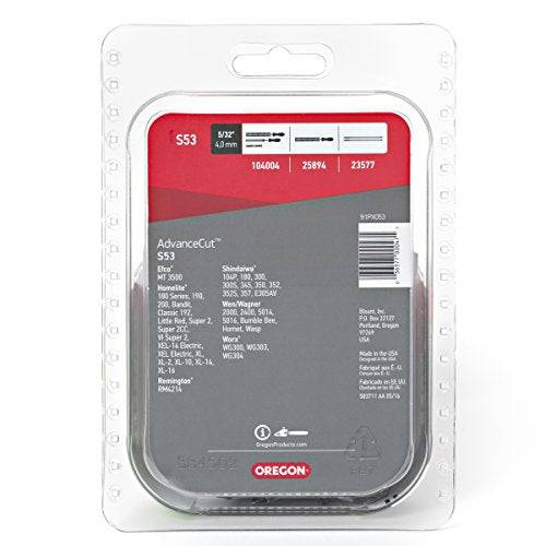 Oregon S53 AdvanceCut 14-Inch Semi Chisel Chainsaw Chain Fits Homelite, Shindaiwa, Worx - Grill Parts America