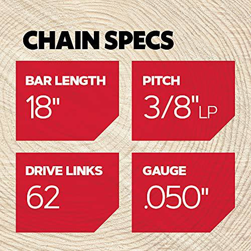 Oregon S62 AdvanceCut Chainsaw Chain twin-pack for 18-Inch Bar -62 Drive Links – low-kickback chain fits Homelite, Husqvarna, Poulan and more - Grill Parts America