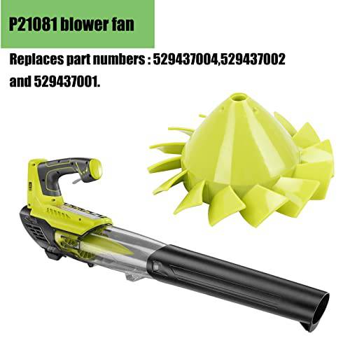 Blower Fan Blade 529437004 for Ryobi 18 Volt Blower Fan P2108 P21081 P21081VN P21081VNM Fits Ryobi Leaf Blower Part 529437004 529437003 529437001（W/Insert Nut）- 2 Pack - Grill Parts America