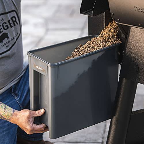 Traeger Pellet Grills BAC637 Stay Dry Pellet Bin, Wood Pellet Storage with Locking Lid, Black - Grill Parts America