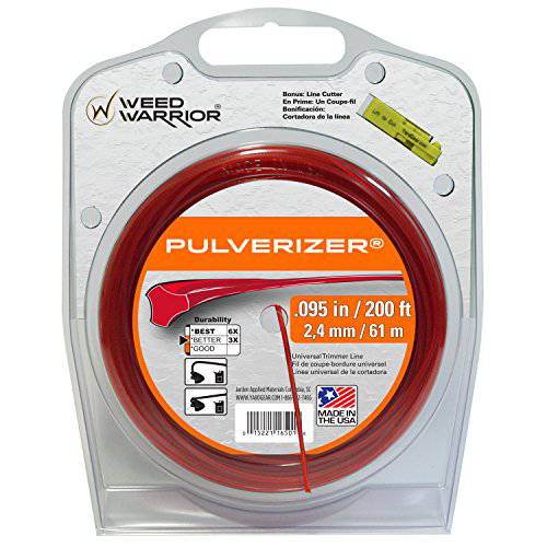 Weed Warrior Pulverizer Universal Trimmer Line with Line Cutter, 0.095" Diameter x 200' - Grill Parts America