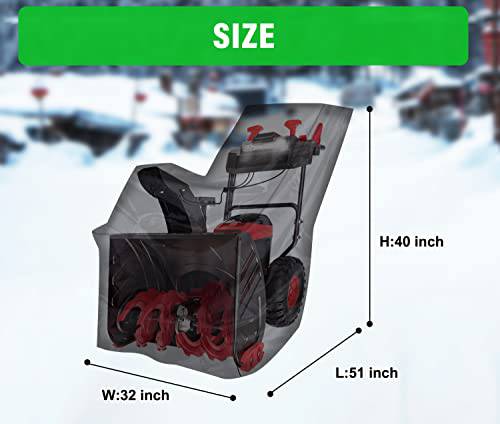 XYK Snow Blower Cover, Universal Fit Heavy Duty 420D Snow Blower Cover Waterproof for Most Electric Snow Blowers - Grill Parts America