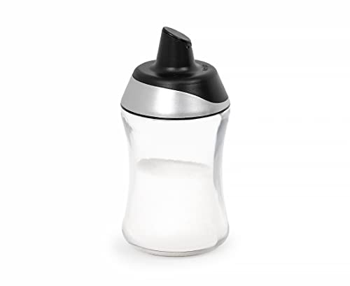 J&M DESIGN Sugar Dispenser w/Pour Spout For Coffee Bar Accessories, Tea Organizer Station Essentials, Coffee Gifts & Kitchen Baking w/Easy Spoon Pouring Shaker Lid - 7.5oz Glass Jar Container Bowl - Grill Parts America