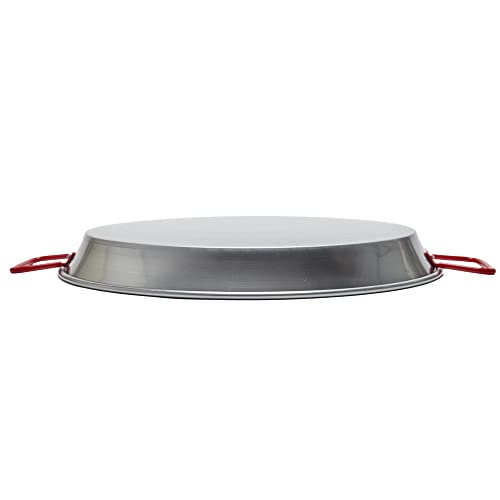 Garcima 14-inch Carbon Steel Paella Pan, 36cm, Silver - Grill Parts America