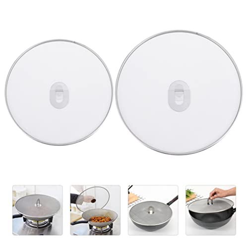 HEMOTON 2pcs Universal Pans Pots Lid Cover Tempered Glass Lid for Replacement for Skillets Frying Pans Cookwares 25cm - Kitchen Parts America