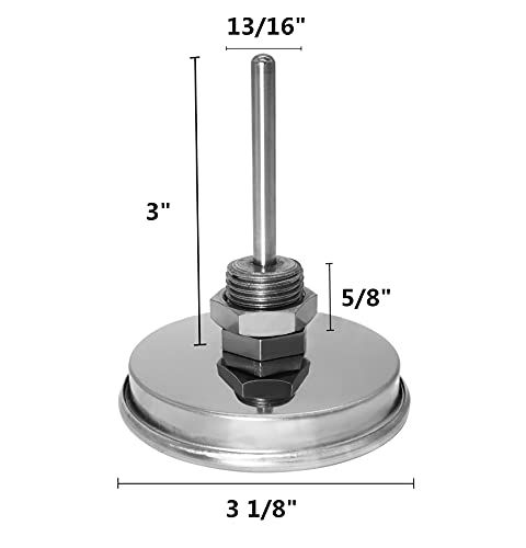 3 1/8 inch Charcoal Grill Temperature Gauge, Accurate BBQ Grill Smoker Thermometer Gauge Replacement for Oklahoma Joe's Smokers, and Smoker Wood Charcoal Pit, Large Face Grill Temp Thermometer - Grill Parts America