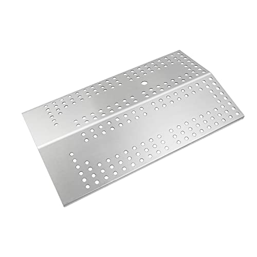 Zemibi Heat Plate Replacement for Brinkmann 810-8750-S, 810-8755-F, Charmglow 810-8750-F, 810-8750-S, 810-8752-S Gas Grill Models, Stainless Steel Burner Cover Flame Tamer, 17 1/4" x 10 1/4" - Grill Parts America