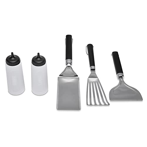 Weber 6776 Essential 5PC Griddle Tool Set, Silver - Grill Parts America