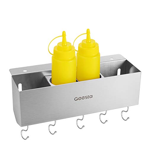 Geesta Stainless Steel Griddle Caddy for 28"/36" Blackstone Griddles, Grill Caddy Space Saving BBQ Accessories Storage Box Tool Holder, Easy to Install & Nicely Organized Outdoor Grill Gifts for Him - Grill Parts America