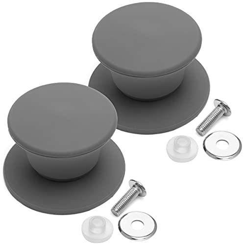 Universal Pot Pan Lid Handle Replacement, Pack of two- Silicone Heat Resistant and Non-Slip Lid Handles for Pots Pans ( Pack of Two-Grey) - Kitchen Parts America