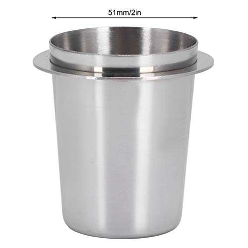 Coffee Dosing Cup, 51mm Stainless Steel Coffee Machine Handle Dosing Cup Mug Coffee Powder Feeder Part for Espresso Machine DIY Tools - Kitchen Parts America