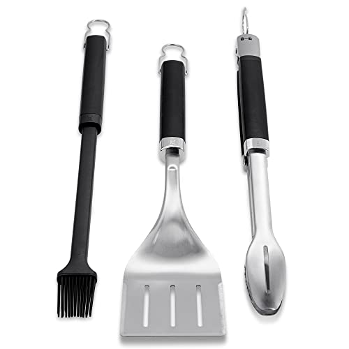 Weber Precision 3-Piece Grilling Tool Set, Stainless Steel - Grill Parts America