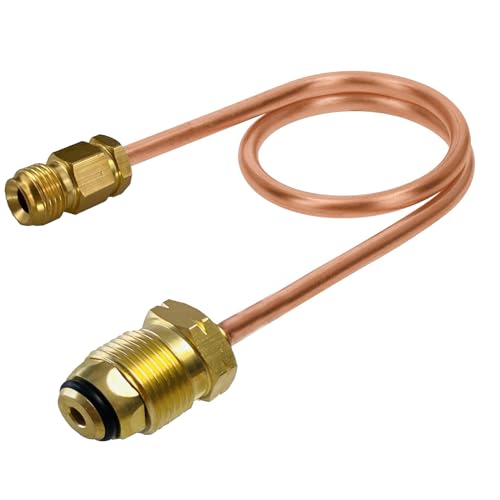 MCAMPAS Auto Changeover Regulator Copper Pigtail POL x 1/4" Inverted Male Flare 15" Long - Grill Parts America