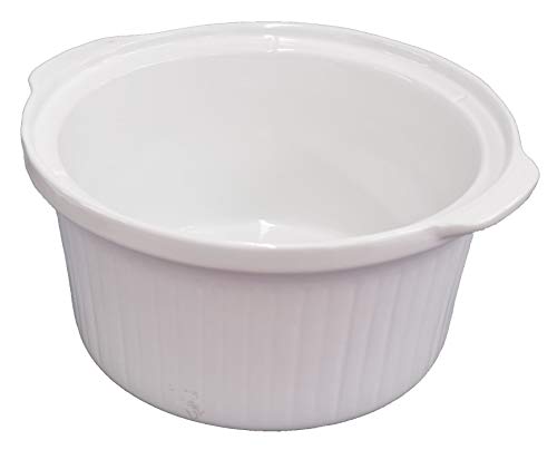 6 Qt White Round Stoneware fits Crock-Pot 3060-W-NP Slow Cooker, 130001-000-000 - Kitchen Parts America