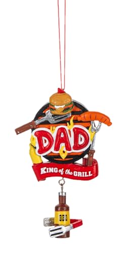 The Bridge Collection Dad, King of The Grill Grilling Ornament - Grill King Christmas Tree Ornaments - Father's Day Ornament - Dad Ornament - Grill Parts America