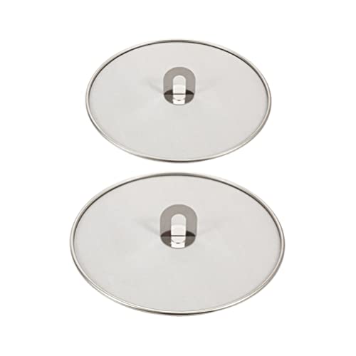 HEMOTON 2pcs Universal Pans Pots Lid Cover Tempered Glass