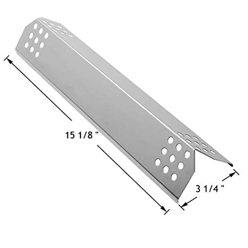 YIHAM KS739 Heat Shield Plate for Master Forge 1010048 Grill Replecement Parts, Burner Cover Flame Tamer, 15 1/8 inch x 3 1/4 inch, Stainless Steel, Set of 4 - Grill Parts America