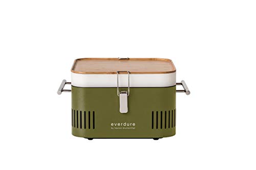 Everdure Cube Portable Charcoal Grill, Tabletop BBQ, Khaki - Grill Parts America