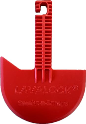 LavaLock Smok-n-Scrape Grill and Smoker Scraper, Residue Remover Cleaning Tool for Weber Kettle, Weber Smokey Mountain, UDS, WSM (Red Smoke-n-Scrape) - Grill Parts America