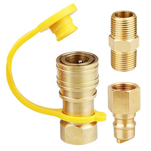 EXCELFU 3/8 Inch Natural Gas Quick Connect Fittings, LP Gas Propane Hose Quick Disconnect Kit - Grill Parts America