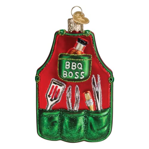 Old World Christmas BBQ Apron Glass Blown Ornament for Christmas Tree - Grill Parts America