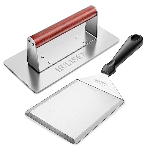 HULISEN Griddle Accessories for Blackstone, Heavy Duty Burger Press with Grill Spatula, Burger Smasher for Bacon Hamburger Steak Meat, 9 Inch Grill Press for Flat Top Grill Indoor Outdoor - Grill Parts America