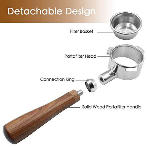 54mm Coffee Bottomless Portafilter(Filter Basket Included)，Stainless Steel Naked Portafilter Along with Double Shot Filter Basket Coffee Bottomless Handle, Fits Some of Breville Machine - Kitchen Parts America