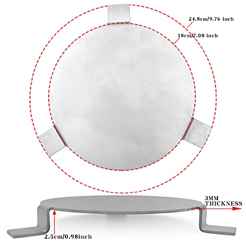 HOOMWELL Stainless Steel Heat Deflector Plate Fits For Gardenline Aldi and Lidl Mini Kamado Ceramic Egg BBQ Grill Smoker, For Low Slow Smoking and Indirect Cooking, 3MM Thickness - Grill Parts America