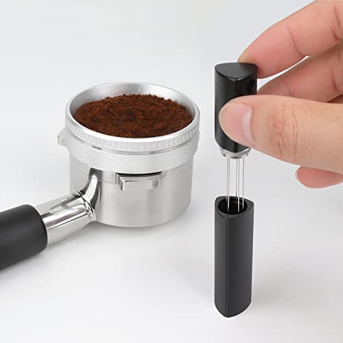 FIRJOY WDT Distribution Tool - Espresso Coffee Stirrer I 0.4mm Stainless Needles - Great Gift for the Home Barista (Lipstick Style, 3.5" - Black) - Kitchen Parts America