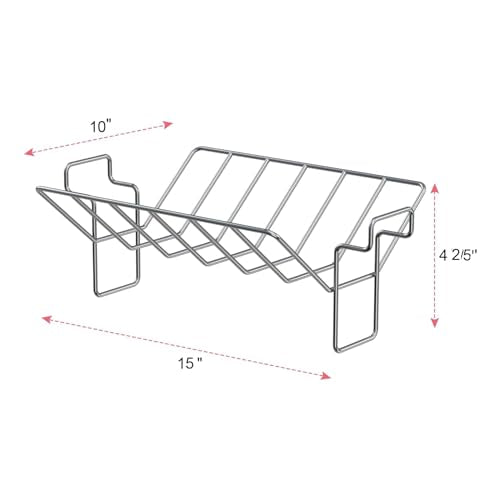 BMMXBI U-Shape Turkey Roasting Rack, 2 in 1 Turkey Stainless Steel Roaster Rack and Rib Rack Compatible with Large and XLarge Big Green Egg Grill Accessories, for 18" or Bigger Kamado Joe Grill - Grill Parts America