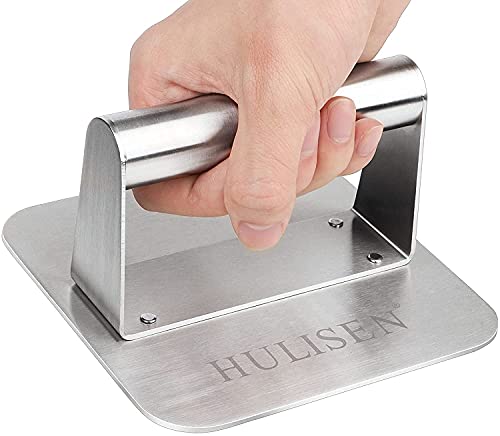 HULISEN Melting Dome & Smashed Burger Press Fits Blackstone and Camp Chef, Stainless Steel 9" Basting Cover, Heavy Duty Grill Press for Hamburger, Bacon, Griddle Accessories Kit, Gift Package - Grill Parts America