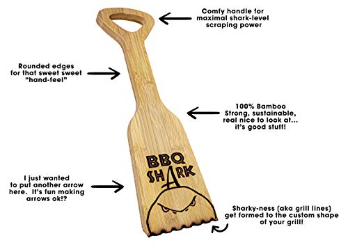 Premium BBQ Scraper for Grill with Great Gift Box - Bristle Free Brush Cleaner Alternative - Bamboo Wood - Grill Parts America