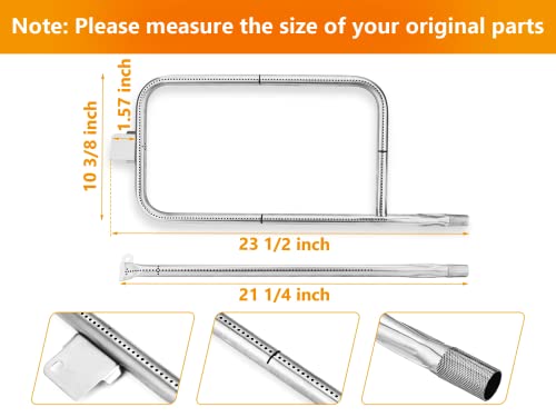 Hisencn 65032 Burner Tube Set for Weber Q300, Q320, Q3000, Q3200 Gas Grills, 304 Stainless Steel Grill Burner kit Replacement for Weber Q Series 60036, 80385, 13122, 404341, 57060001, 586002 - Grill Parts America