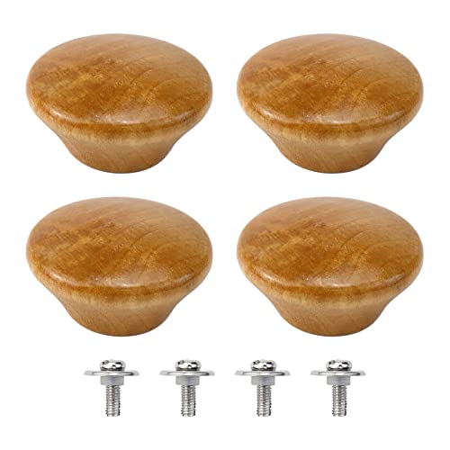 MY MIRONEY Solid Wood Pot Lid Knob 1.89" Diameter Universal Kitchen Cookware Lid Replacement Handle Wooden Anti Scalding Pan Lid Top Replacement Knob with Screws Pack of 4 - Style 3 - Kitchen Parts America