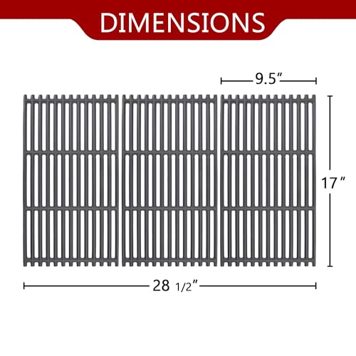 DelyCuise 17" Grill Grates Replacement for Charbroil Tru-Infrared 463242715 463242716 463276016 466242715 466242815 463240015 Porcelain Cast Iron Cooking Grids for Nexgrill 720-0882A, 3 Pack - Grill Parts America