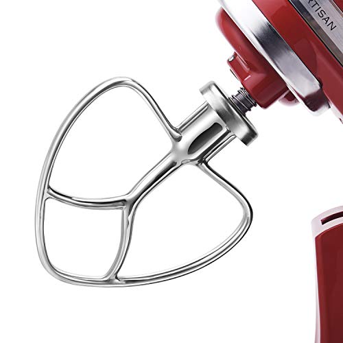 Geesta Polished Stainless Steel Flat Beater for Kitchen aid 4.5 Qt - 5 Qt Tilt-Stand Mixer Attachments for Kitchen Paddle, Baking - Pastry, Pasta Dough, Lcing, Mixing Accessory - Dishwasher Safe - Kitchen Parts America