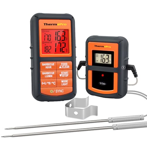 ThermoPro TP08 300FT Wireless Meat Thermometer for Grilling Smoker BBQ Grill Oven Thermometer with Dual Probe Kitchen Cooking Food Thermometer - Grill Parts America
