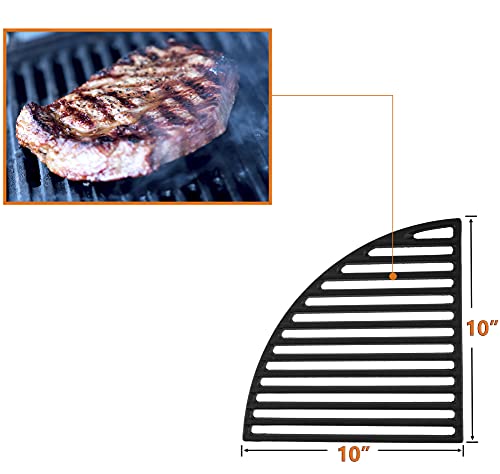 21.5” Cast Iron Grill Grate for Weber Original Kettle Premium 22" Charcoal Grill and Smokers, Replacement for Weber 22" Performer Premium Grill, Two types of cooking surfaces, Modular Fits 22" Grills - Grill Parts America