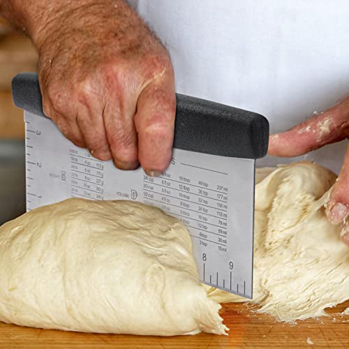 HULISEN Large Bench Scraper for Baking, 10 inch Extra Long Dough Pastry Scraper with Measuring Scale, Stainless Steel Cake Scraper, Multipurpose Pizza Cutter, Food Chopper, Bread Separator Knife - Kitchen Parts America