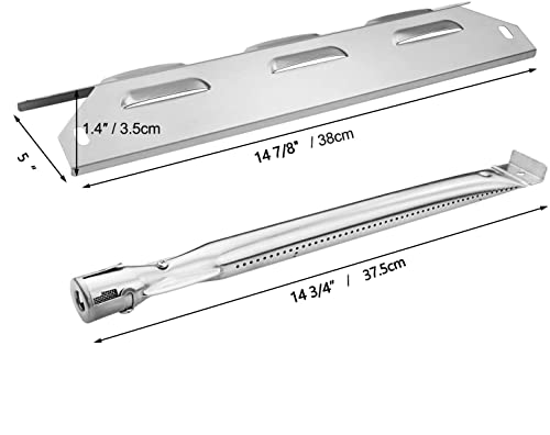 Hisencn Replacement Repair Parts Compatible with Kenmore 146.23678310, 146.23679310, 640-05057371-6, 640-05057373-6 Gas Grills Models, 3 Packs Stainless Steel Grill Burner, Heat Plates Tent Shield - Grill Parts America