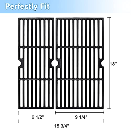 Adviace Grill Replacement Parts for Charbroil Performance 2 Burner 463673519, 463625217, 463625219, G470-0002-W1, G470-0003-W1, Cast Iron Grill Grates, Heat Plates, Burners, Crossover Tubes, Igniters. - Grill Parts America